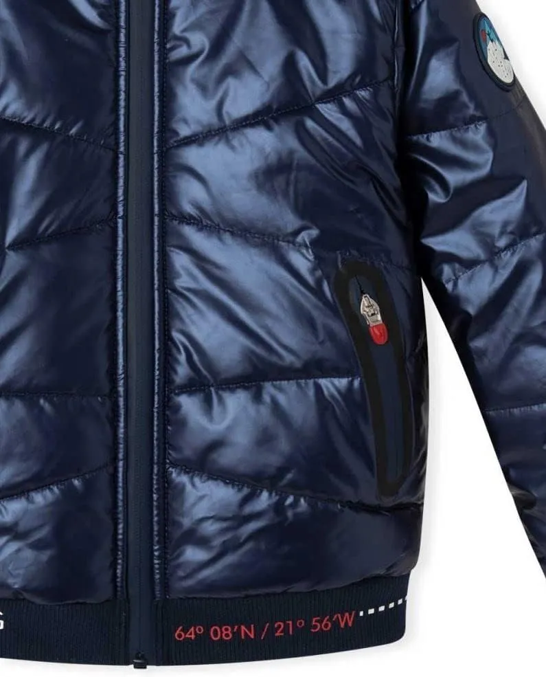 | Boys Metallic Parka Coat | Parka Metaliza Ski Explorers | Metallic Blue