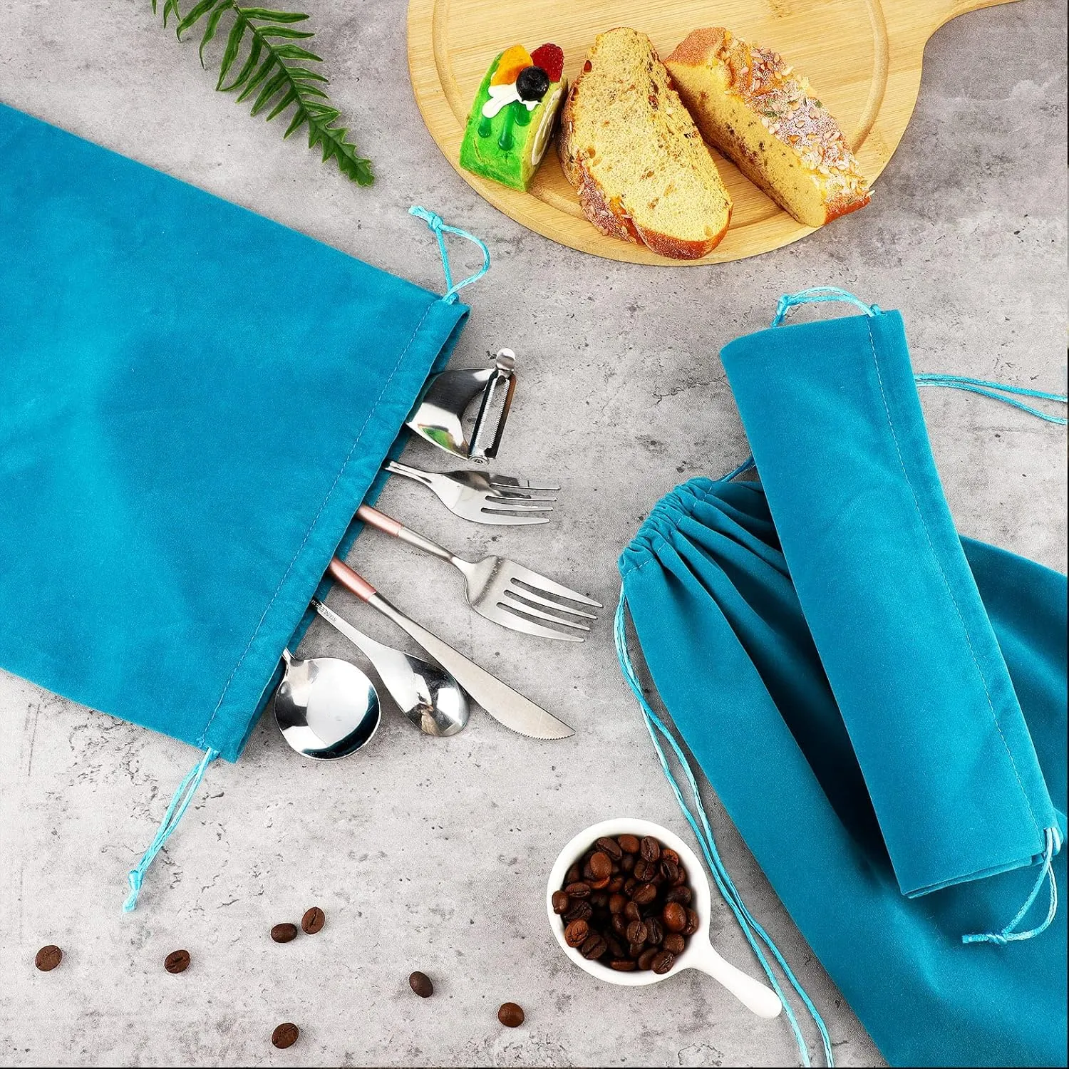 10 Pcs Silver Storage Bags, 9 x 11.8 Inch Fabric Cloth Anti Tarnish Bags for Silver Jewelry Silverware Protection Flatware Silverplate Tarnish Cleaning(Blue)