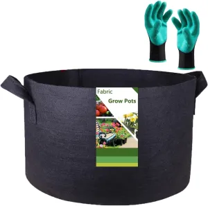 100 Gallon Large Raised Garden Bed Bag (40x20 inch) Big Garden Bag Sturdy Plant Grow Bag for Potato Planter,Herb Veggies,Tomato Planter Bag,Flower Bed,Yard Waste Bag,Lawn Debris Bag,Leaf Bag W/ Gloves
