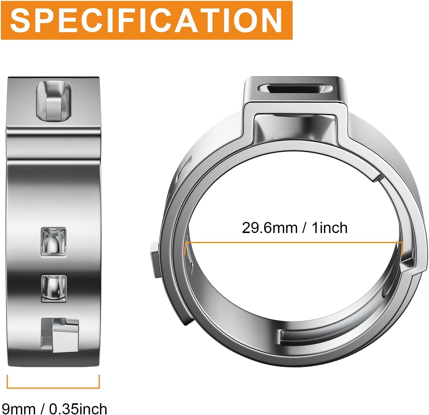 100 PCS 1 Inch PEX Cinch Clamp Rings, 304 Stainless Steel Single Ear Hose Clamps for Plumbing and Pipe Fitting Connections, PEX tubing Pipe Fitting by RTHIEAI