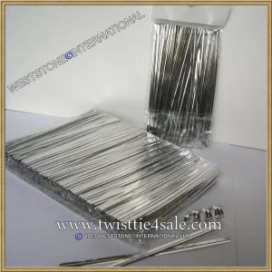 1000 pcs 3 in Silver metallic twist ties for cello bags
