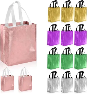 15 Pack Gift Bag Set, Multicolor Medium 8x4x10 Inch Reusable Gift Bags with Handles, Perfect As For Wedding Favors, Bachelorette Party, Birthday, Shopping, Mother's Day Bag