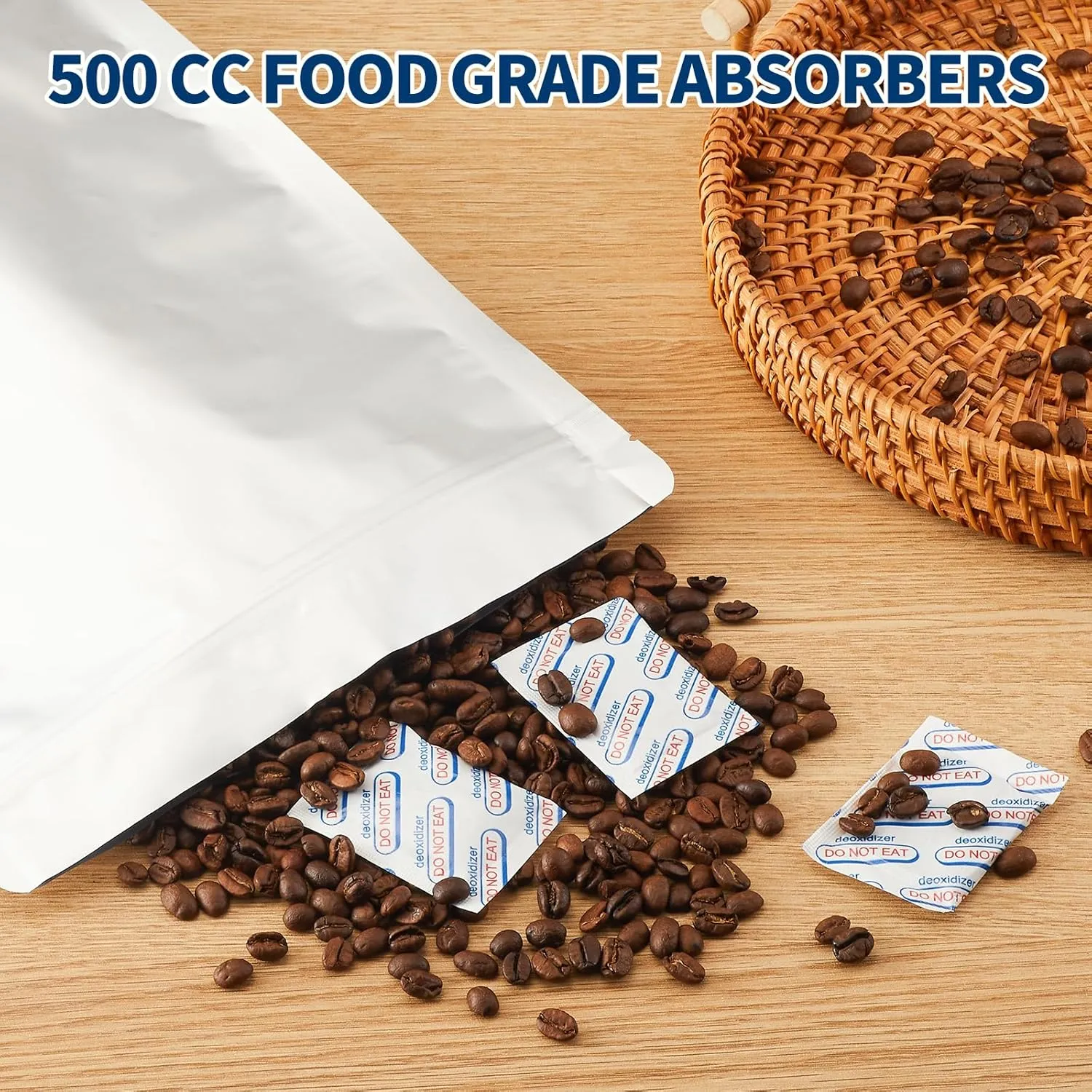 150PCS Mylar Bag Bundle, 4 Multi-Size Pouches(9.4Mil), 100x500cc Oxygen Absorbers, 150 Labels, Heat Sealable, Food Safe, BPA-Free – for Strong, Secure Long Term Food Storage, Silver