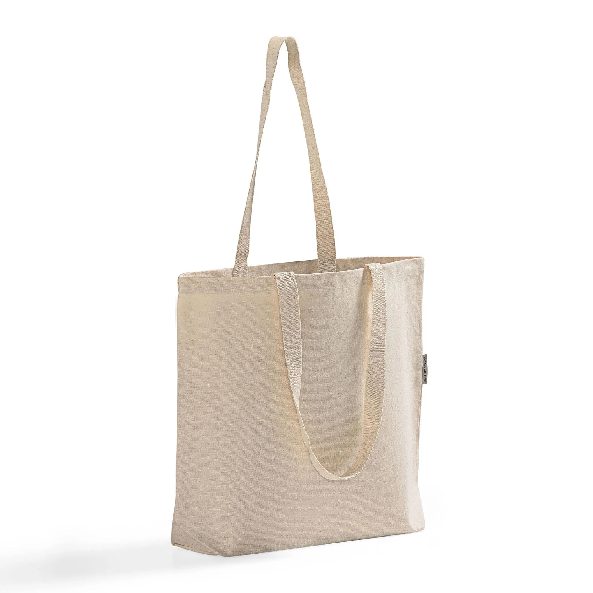 18 in Large Organic Canvas Shopper Tote Bags with Bottom Gusset - OR250