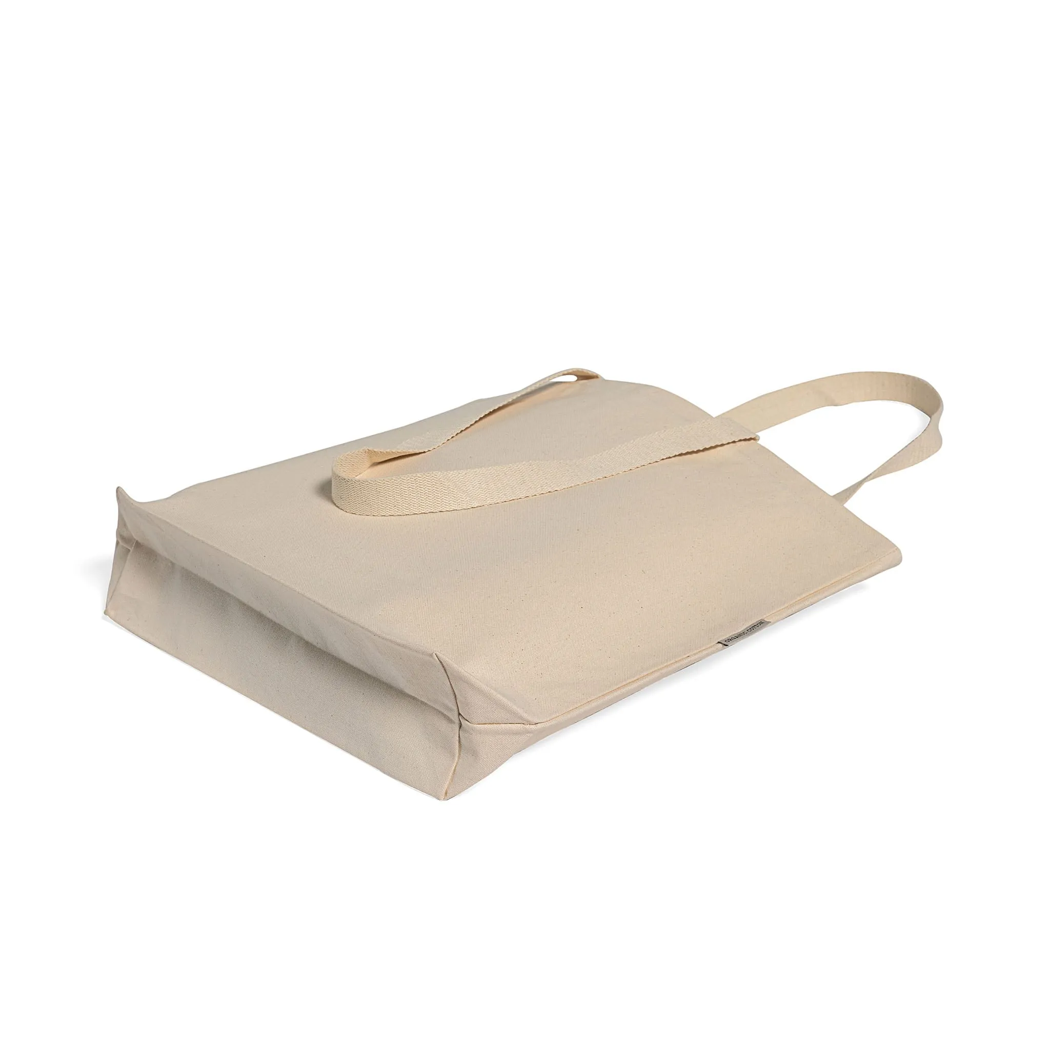 18 in Large Organic Canvas Shopper Tote Bags with Bottom Gusset - OR250