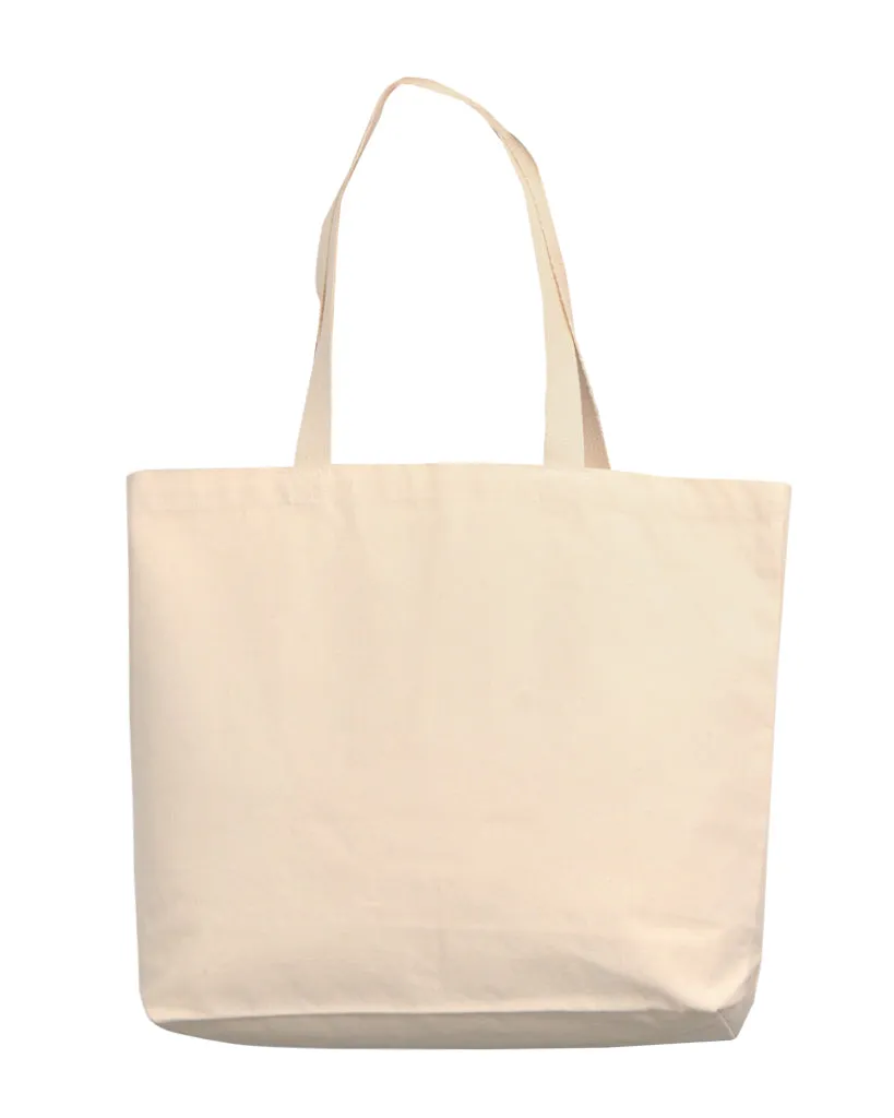 18 in Large Organic Canvas Shopper Tote Bags with Bottom Gusset - OR250
