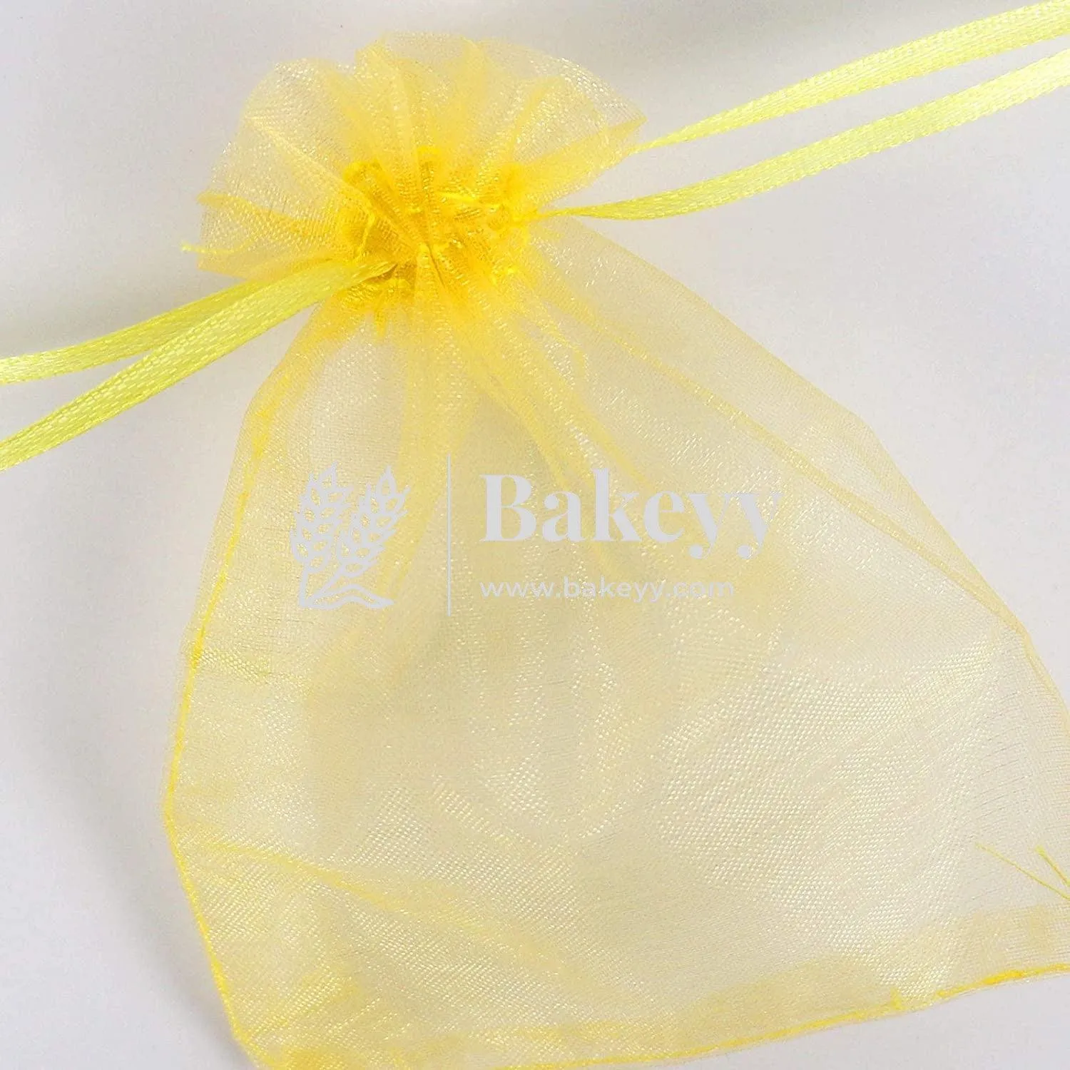 18x24 CM  | Organza Potli Bags | Gold Colour | Candy Bag | Pack of 50