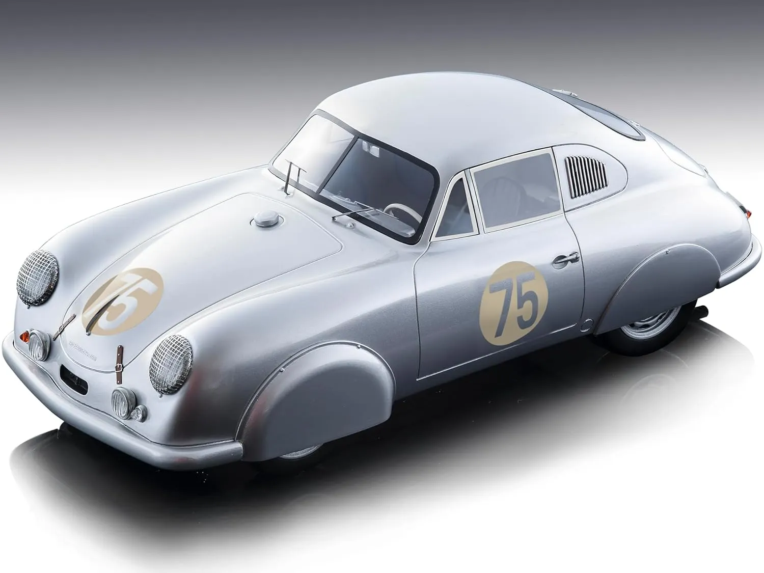 1951 356 SL #75 Silver Metallic Racing 75th Anniversary Edition Limited Edition to 100 Pieces Worldwide Mythos Series 1/18 Model Car by Tecnomodel TM18-95S