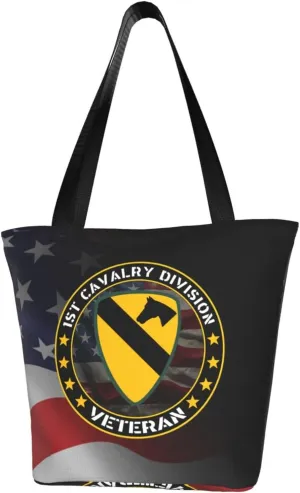 1st Cavalry Division Veteran Fashion Shoulder Bag Large Capacity For Man Or Woman