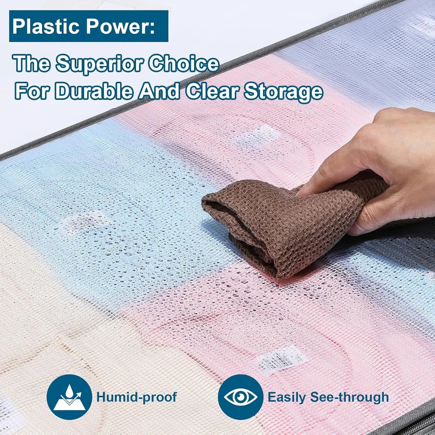 2 Pack Under Bed Storage Containers Bins, Humid-Proof Plastic Underbed Storage Bins, Clothes Storage and Organization Bags, Under the Bed Blanket Storage with Handles for Clothes, Bedroom, 70L