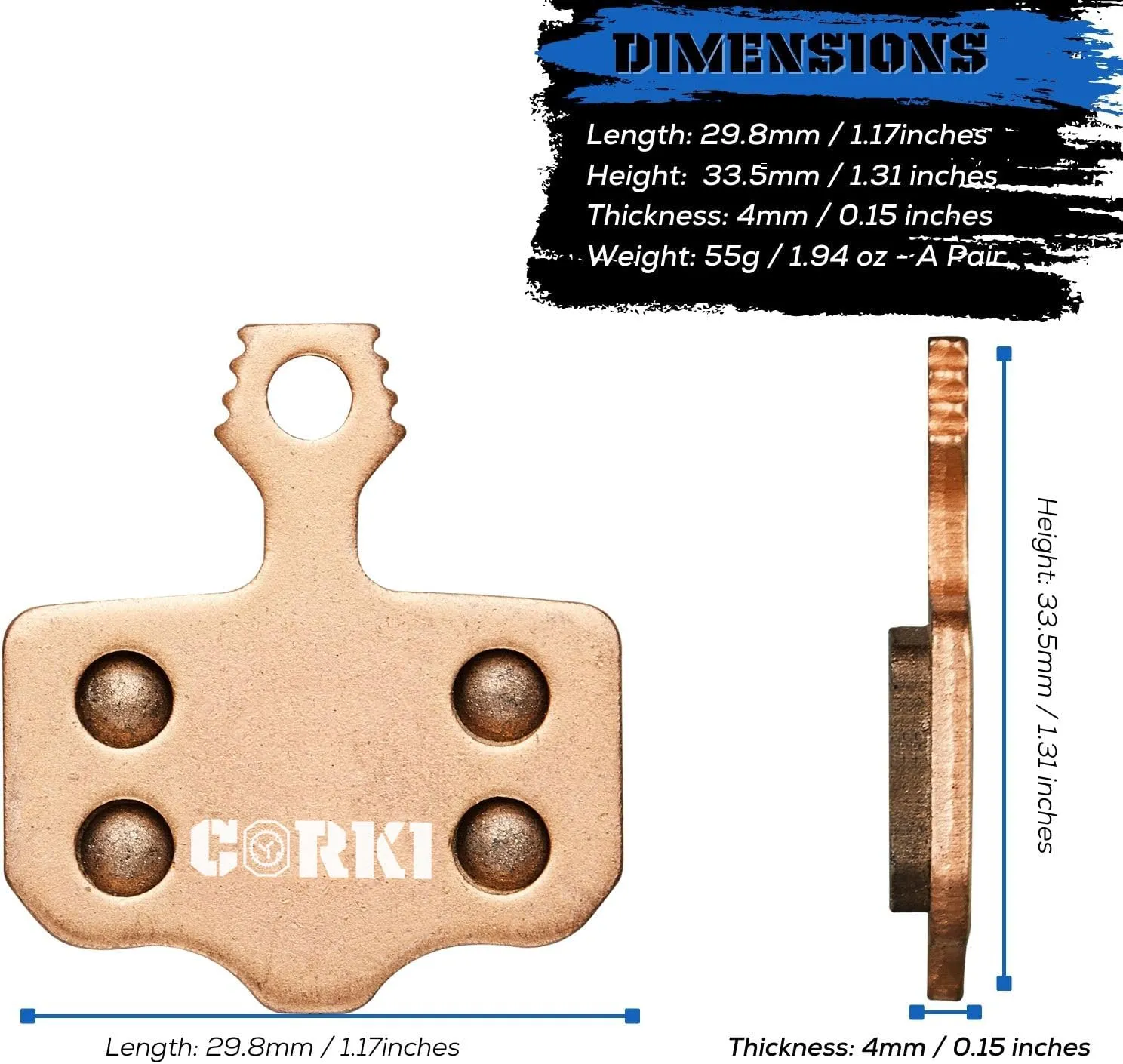 2 Pairs Disc Brake Pads for Sram Avid Elixir 1 3 5 7 9 R ER CR Mag Level TL T Sram XX X7 X9 XXWC DB1 DB3 DB5(Resin,Semi-Metallic,Sintered Metal)