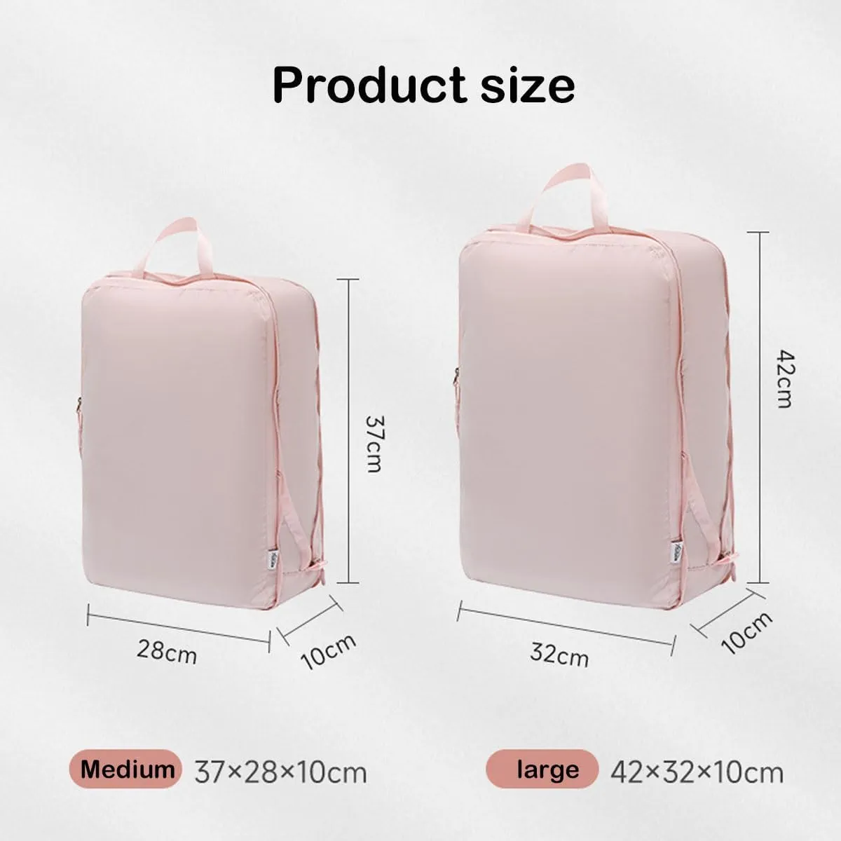 2 Pieces Set Pack Cube Luggage Pack Organizer Travel Accessories Travel Clothes Storage Bag, Organizing Bag, Separate Bag, Clothes Travel Bag (Pink)