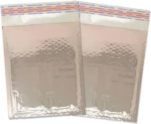 20 Pack 6x10 Metallic Bubble Mailers Self Seal Padded Envelopes, Waterproof Tear Proof Shipping Mail Bags W/Heart Stickers (Rose Gold)
