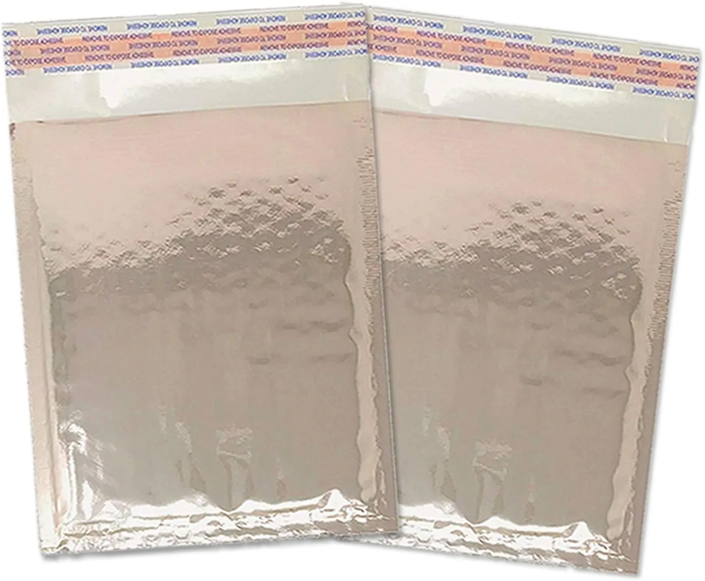 20 Pack 6x10 Metallic Bubble Mailers Self Seal Padded Envelopes, Waterproof Tear Proof Shipping Mail Bags W/Heart Stickers (Rose Gold)