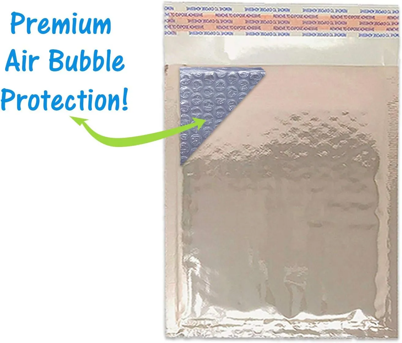20 Pack 6x10 Metallic Bubble Mailers Self Seal Padded Envelopes, Waterproof Tear Proof Shipping Mail Bags W/Heart Stickers (Rose Gold)