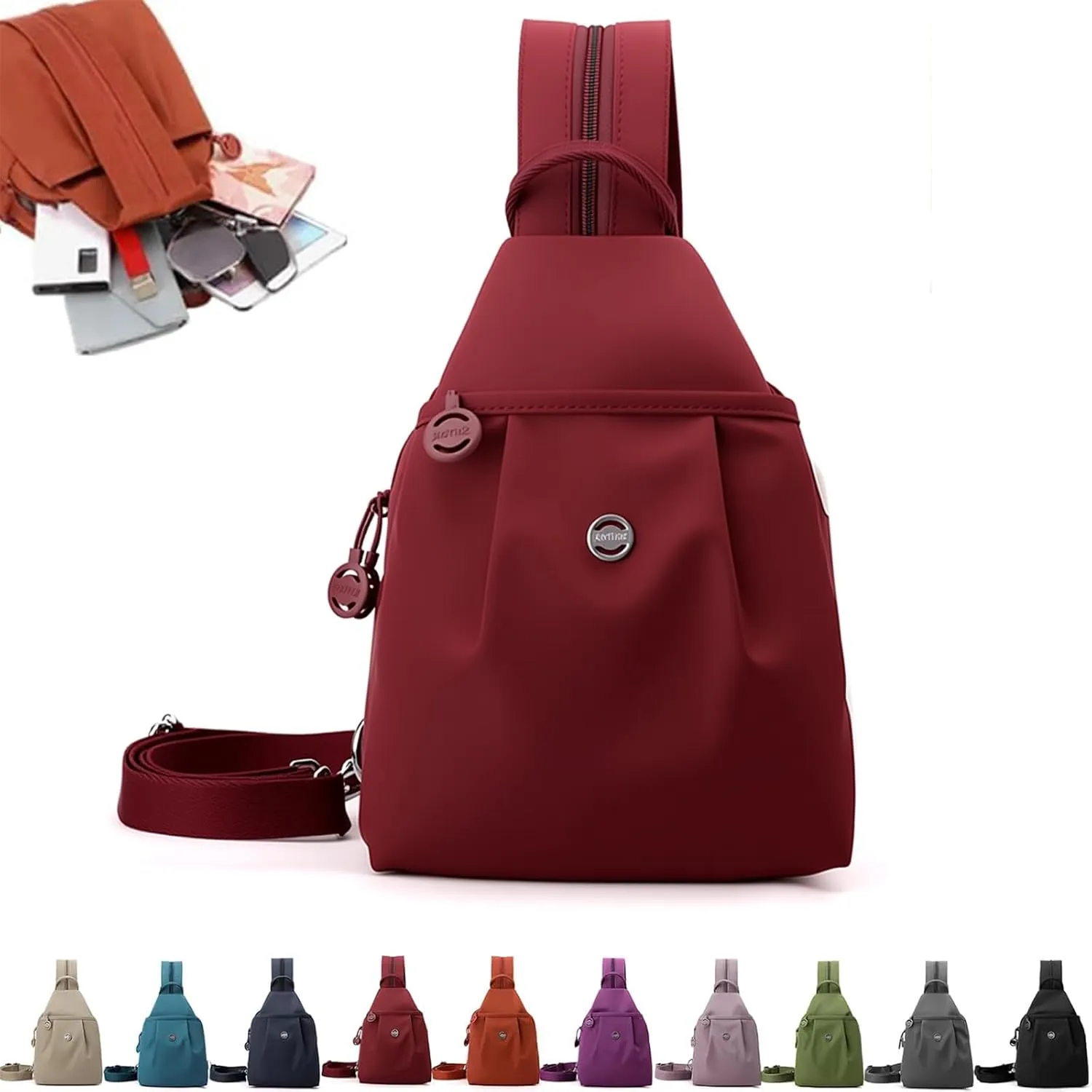 2025 Backpack Chest Bag Double Zipper Large Capacity, Vovtva Bag, Vovtv Street Lite Chic Versatile Travel Bags (1, Grey)