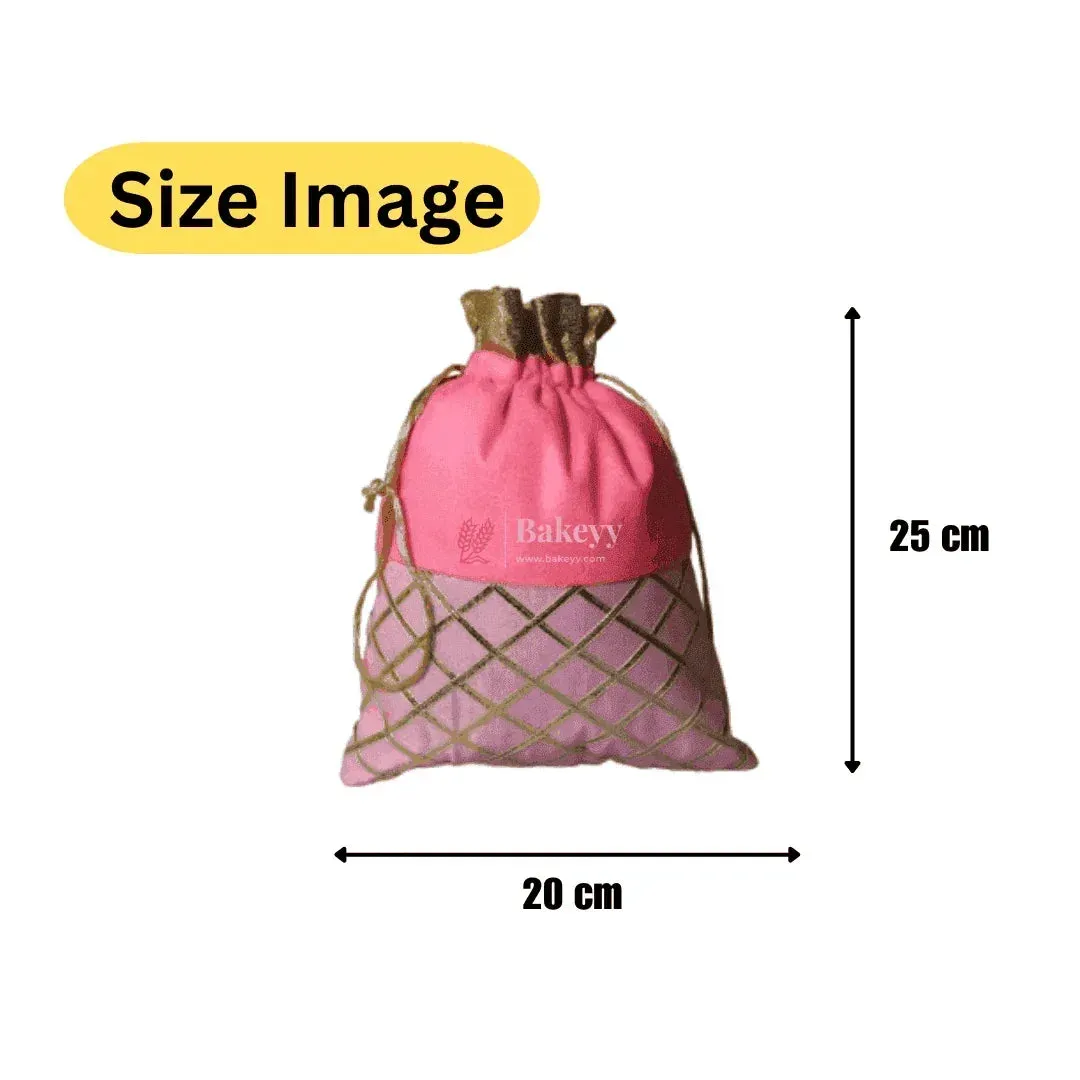 20x24 CM Design Potli Bag  | Pink colour | Pack Of 10