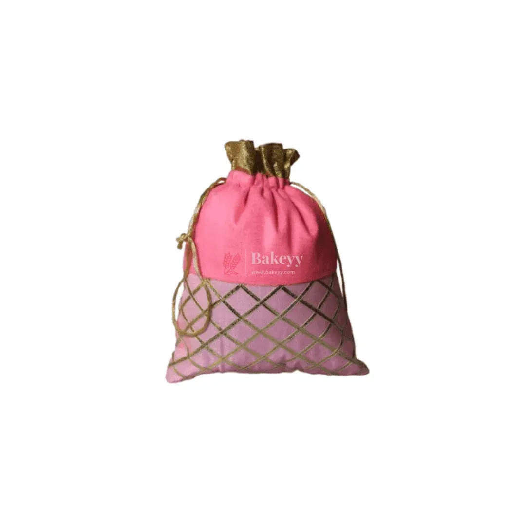 20x24 CM Design Potli Bag  | Pink colour | Pack Of 10