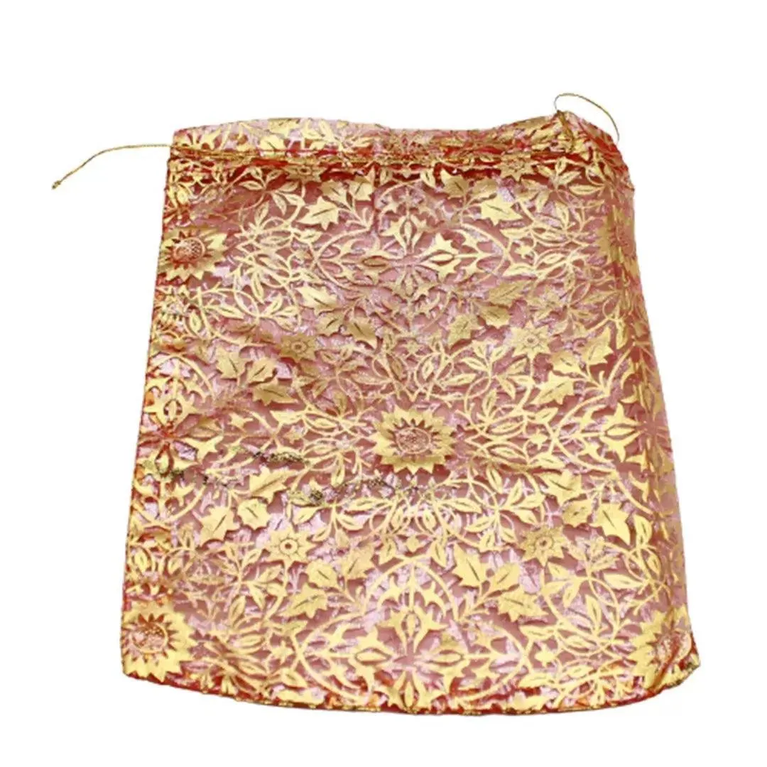 20x25 CM| Printed Organza Potli Bags | Pack of 40 | Red Colour | Candy Bag
