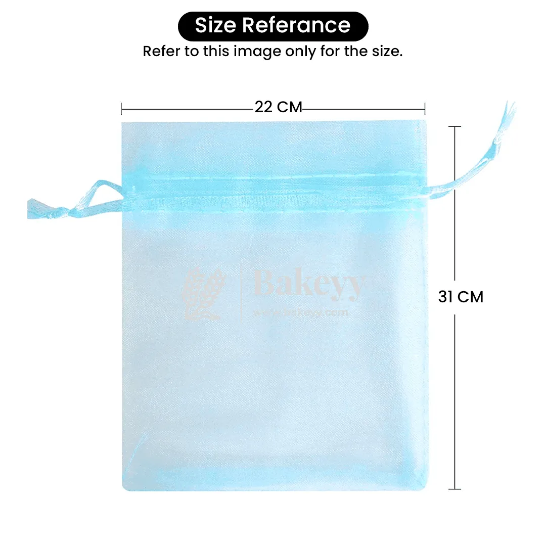 22x31 cm | Organza Potli Bags | Dark Pink Colour | Candy Bag | Pack of 50