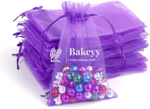 22x31 cm  | Organza Potli Bags |  Light Purple Colour | Candy Bag | Pack of 50