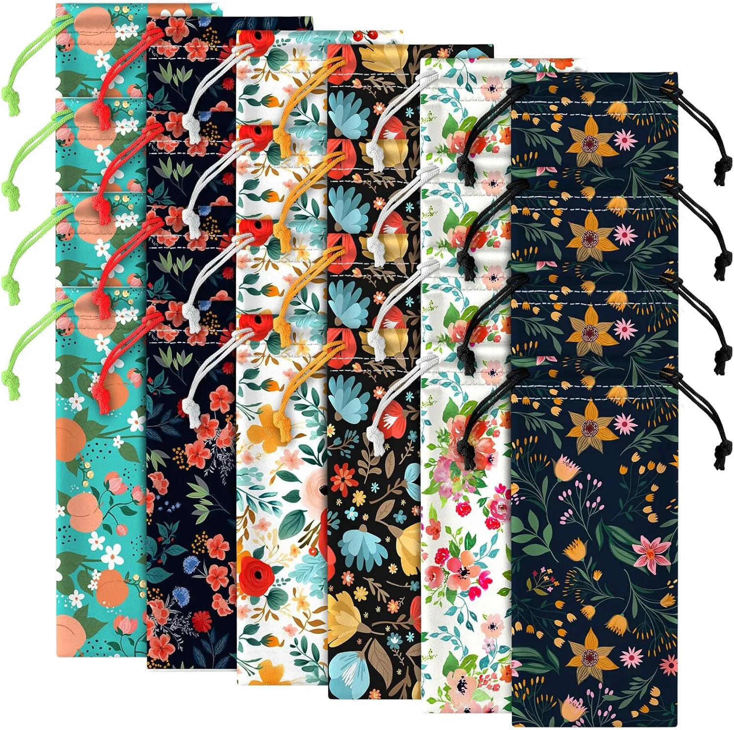 24 Pcs Sunglass Pouch Drawstring Microfiber Sunglasses Case Multicolor Soft Eyeglass Bag