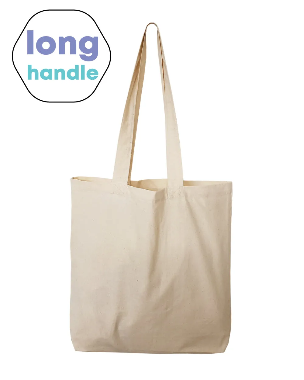240 ct Over-the-Shoulder 26 in Long Handle Cotton Tote Bags - By Case