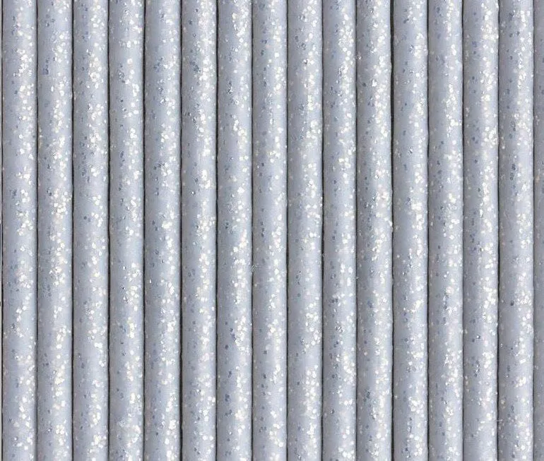 25pcs 6" Plastic Dust Silver Glitter Sticks   Bags   Silver Ribbon bows
