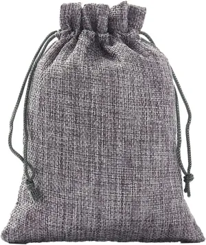 25pcs Grey Small Burlap Gift Bags with Drawstring Jewelry Pouches for Wedding Favors Birthday Party Christmas DIY Craft Home Supplies(5x7Inch)