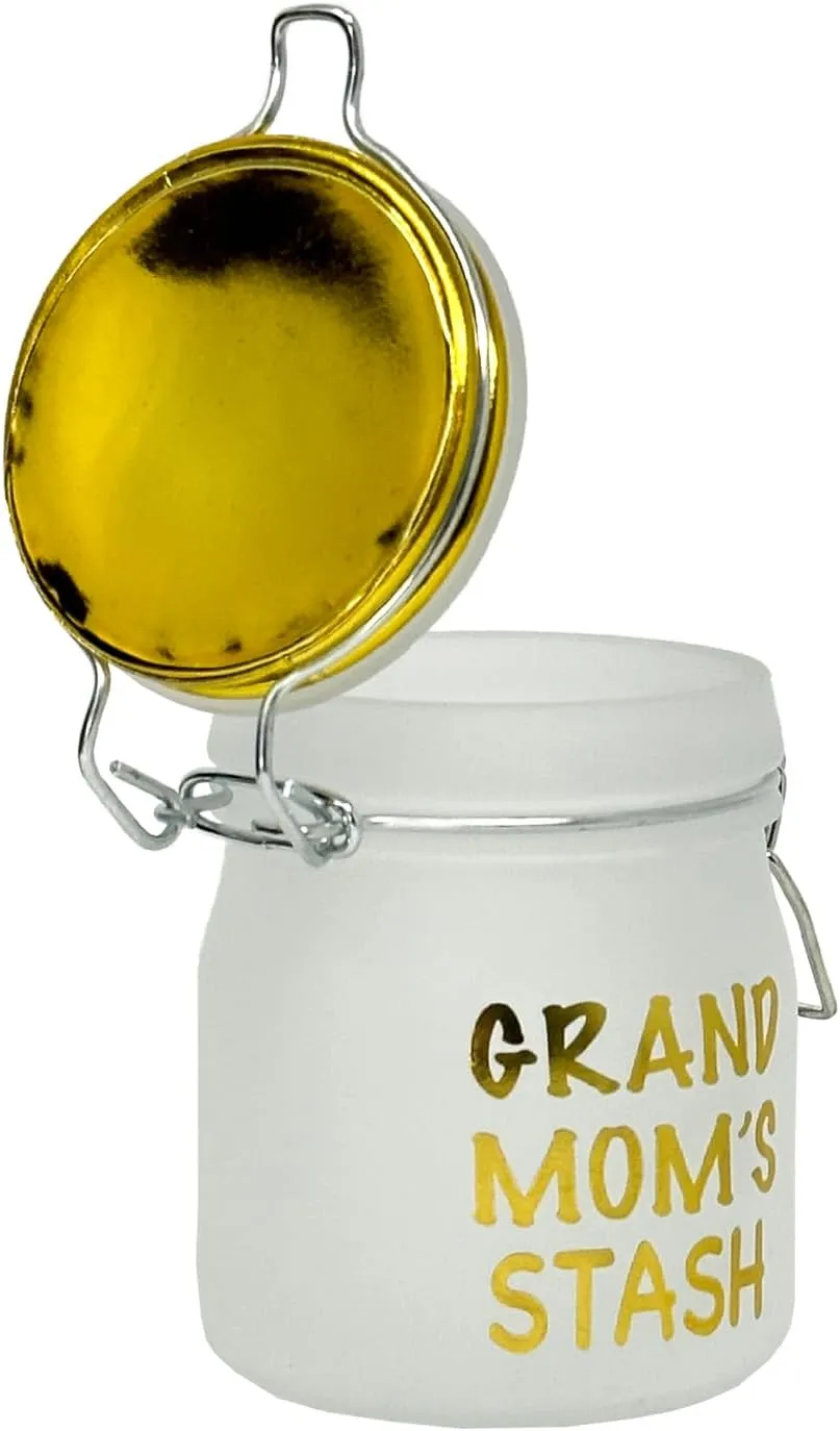 3.75" Tall Glass Jar with Clamping Lid (Grand Mom's Stash)