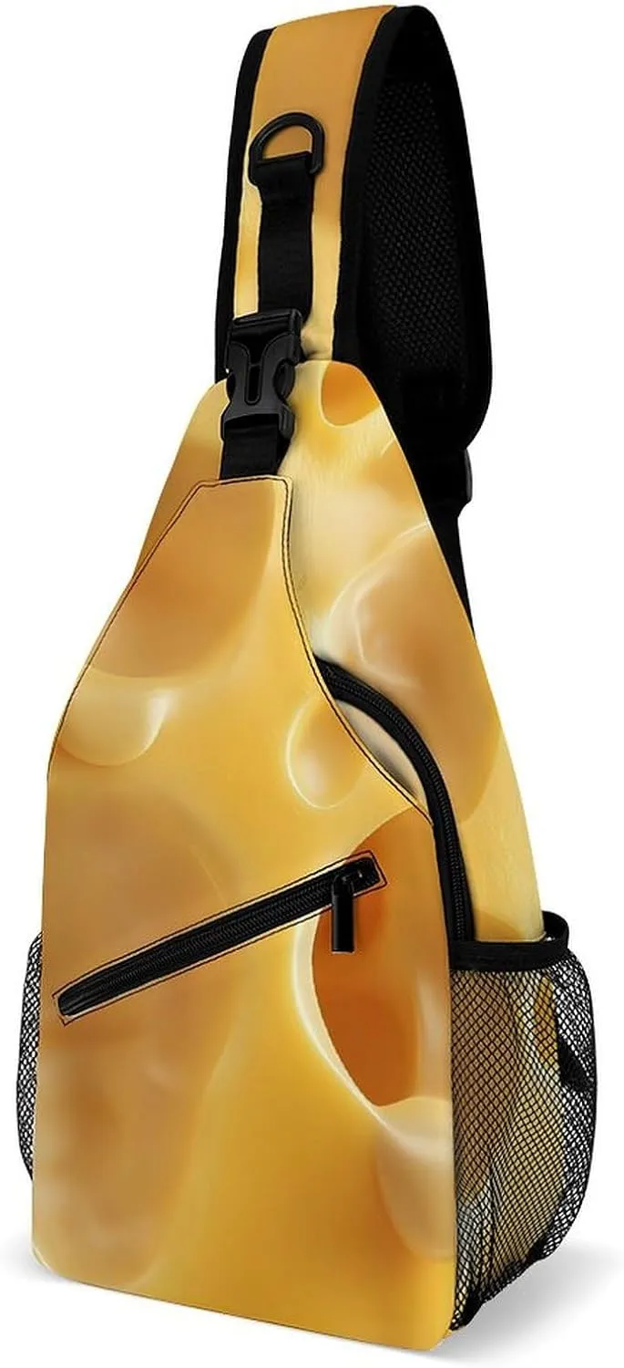 3d Cheese Sling Backpack Multipurpose Crossbody Shoulder Bags Travel Chest Bag Hiking Daypack
