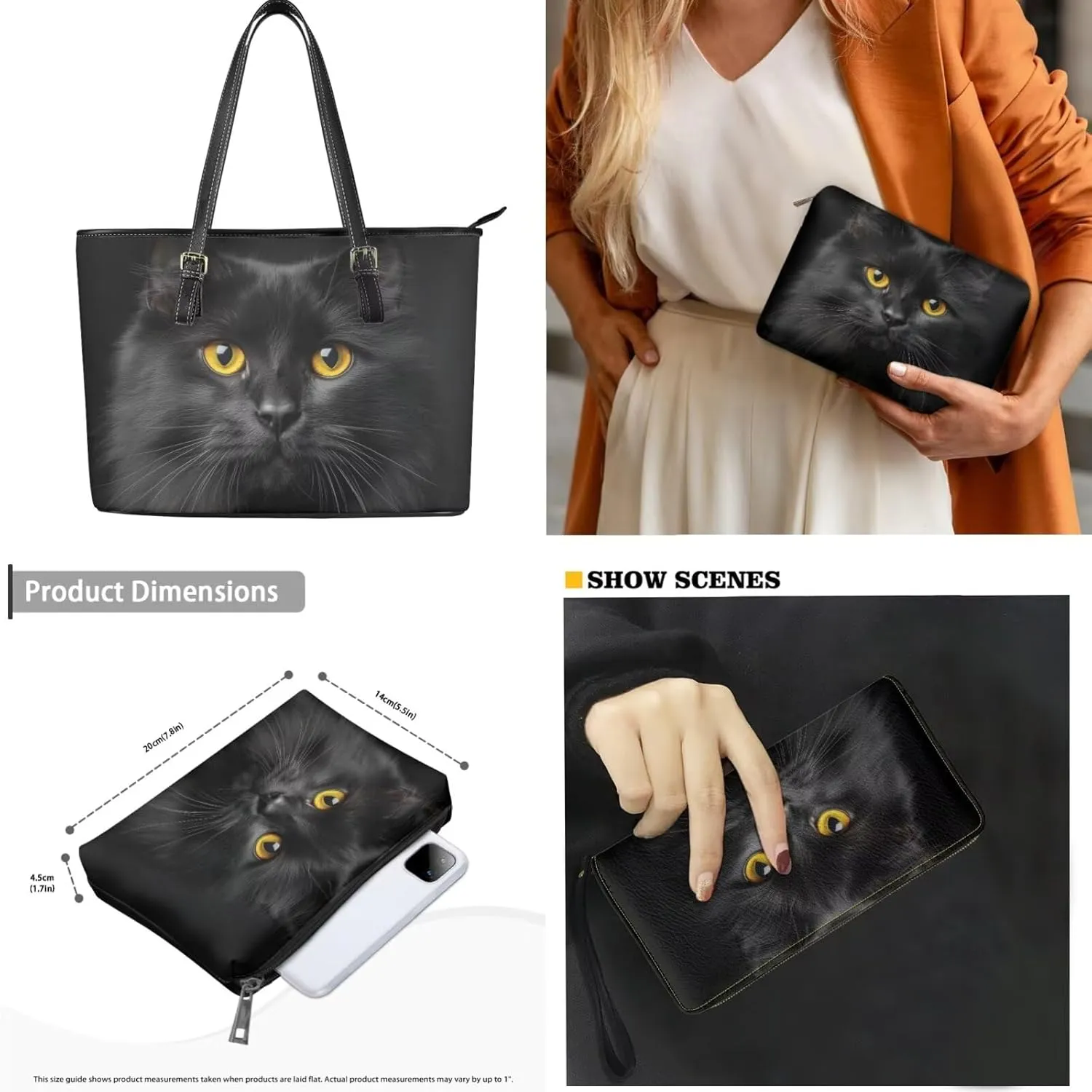 3Pcs Tote Bags Set Top Handle Satchel Purse Clutch Purse Wallet Women Wristlet Gifts for Mother Girlfriend Sister