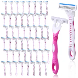 48 Count Women's Disposable Razors Blades Bulk 3 Blade Razors for Women Disposable Head Razor Sensitive Skin Razor Comfortable Shave for Bathing Hotel Travel