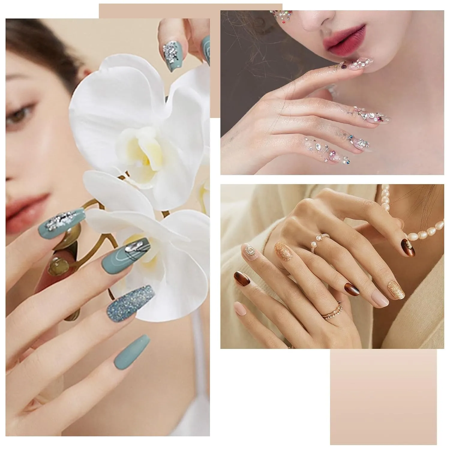 5PCS Acrylic Nail Brush Set, Size 6/8/12/14/16 Kolinsky Hair,Oval Crimped Pressed Shaped Acrylic Nail Brushes,Golden Metal Handle Acrylic Powder Brush Set Professional Manicure For DIY Home Salon