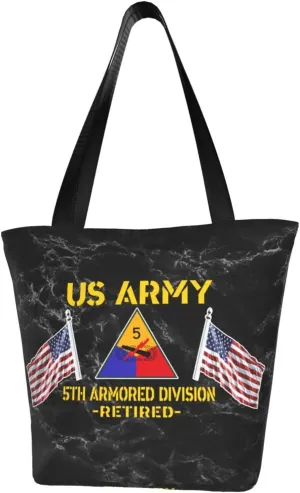 5th Armored Division Retired Fashion Shoulder Bag Large Capacity For Man Or Woman