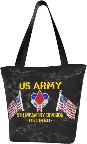 5th Infantry Division Retired Fashion Shoulder Bag Large Capacity For Man Or Woman