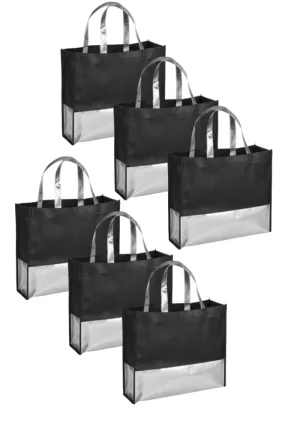 6 pack Metallic Trim Shopper