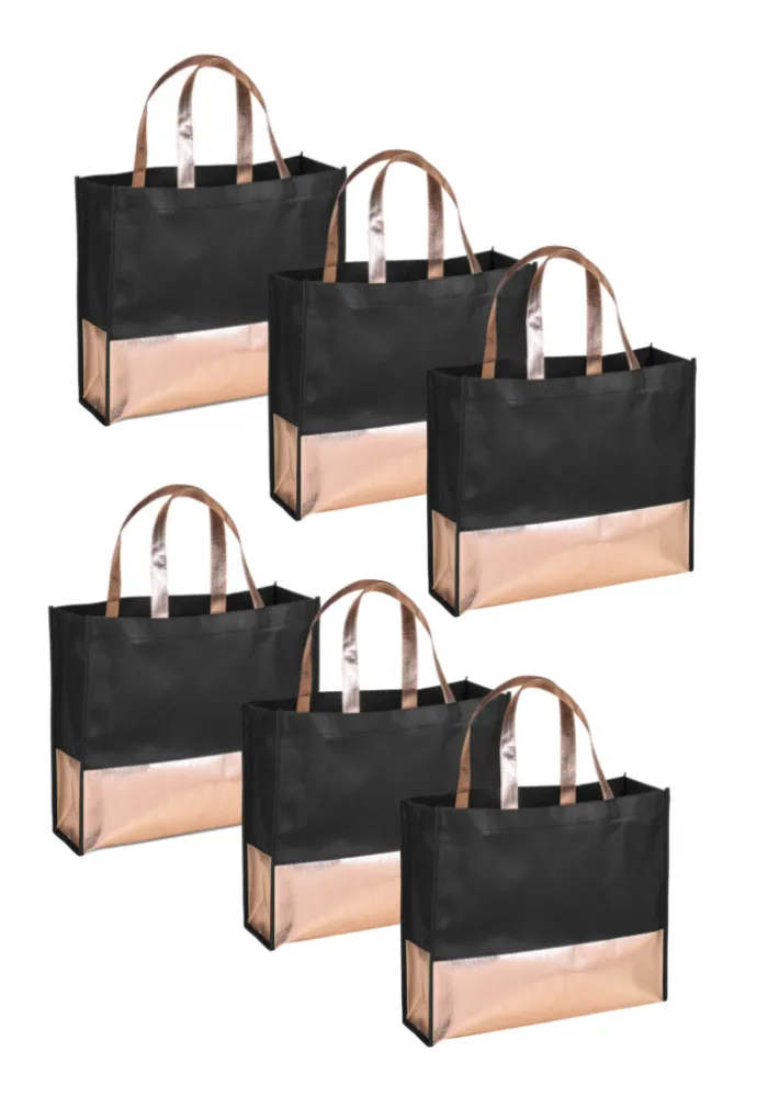6 pack Metallic Trim Shopper