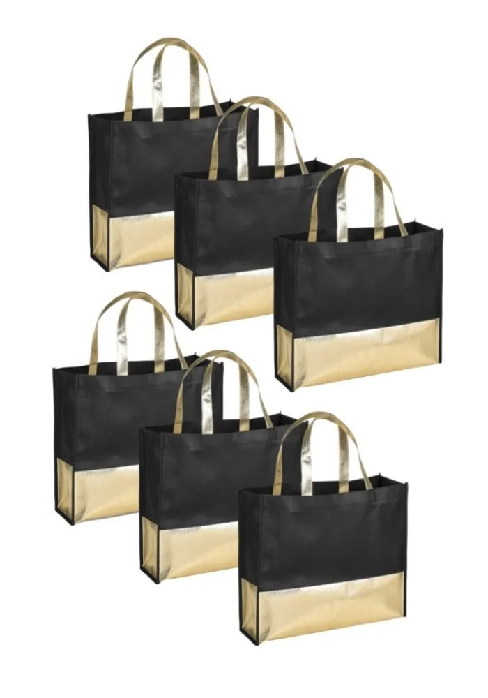 6 pack Metallic Trim Shopper