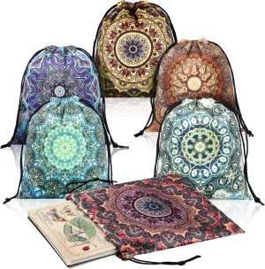 6 Pcs Velvet Storage Bag Dice Storage Bag Drawstring Tarot Card Holder Bag Jewelry Pouch Enthusiasts Hand Gift Bags, 7.1 x 5.9 Inches 6 Styles (Floral Style)