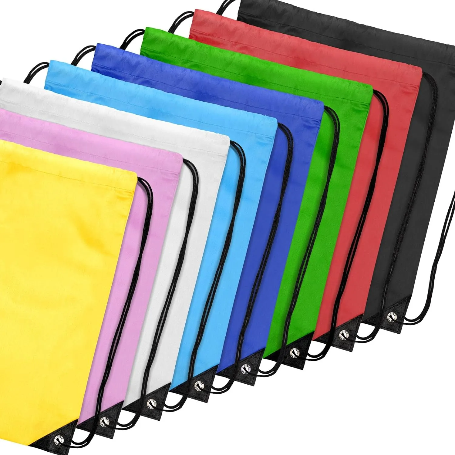 64Pcs Drawstring Bags Bulk Cinch Bag, Polyester String Bag Drawstring Backpack for Trip Party Camping Sports Gym Yoga（Classic）