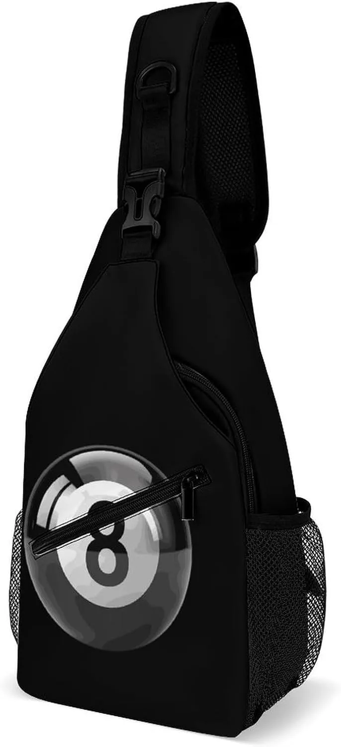 8 Ball Billiards Crossbody Bag Over Shoulder Sling Backpack Casual Cross Chest Side Pouch 38x20cm