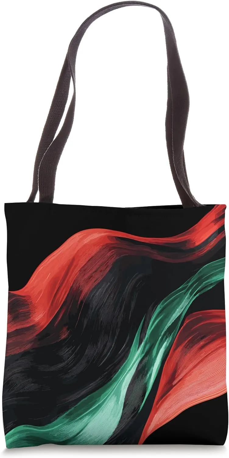 Abstract Wavy Color Patterns in Modern Art Tote Bag