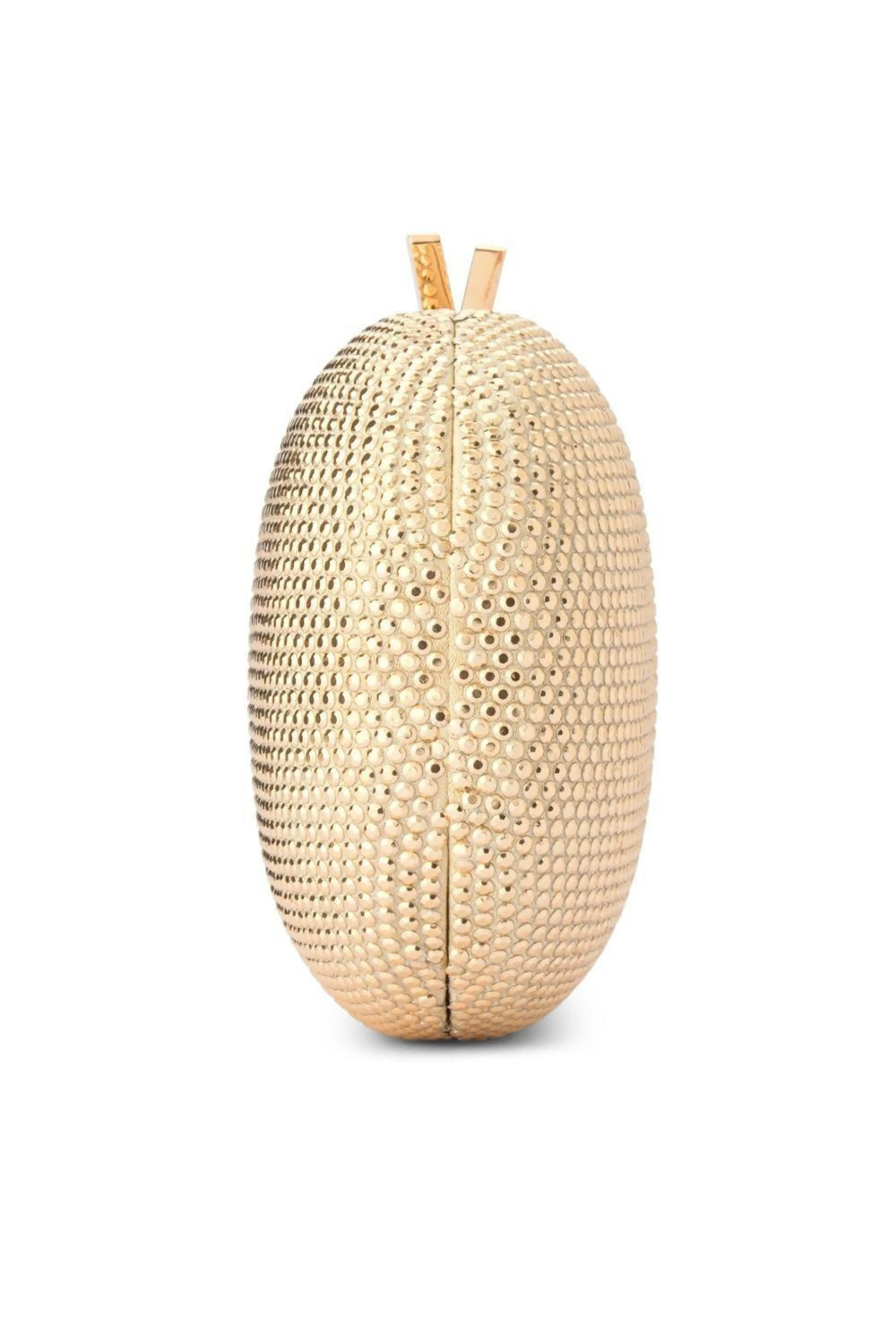 Ace Crystal Oval Clutch - Gold