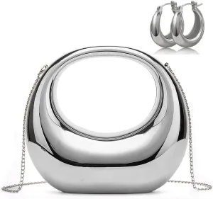 Acrylic Clutch Purse for Women Top-handle Moon Hobo Bag Evening Handbag for wedding party Cocktail