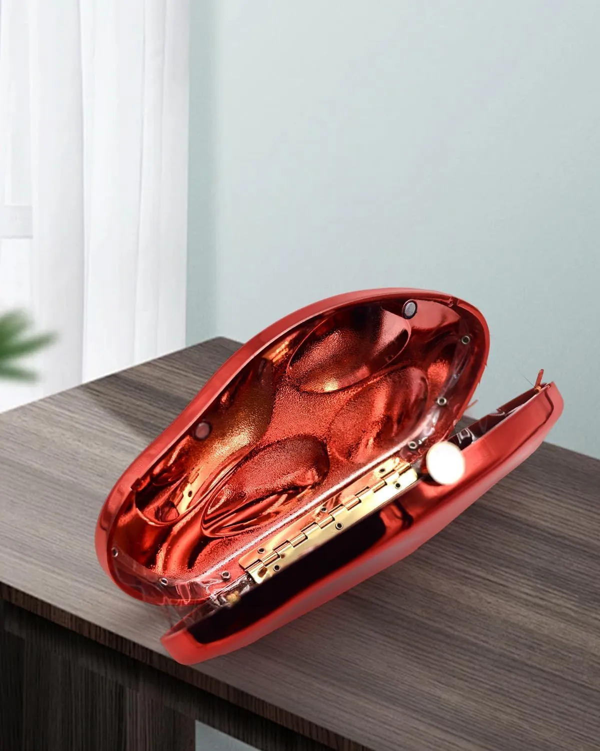 Acrylic Evening Clutch Purse for Women Formal, Metallic Purse Evening Handbags Metal Chain Shoulder Bag