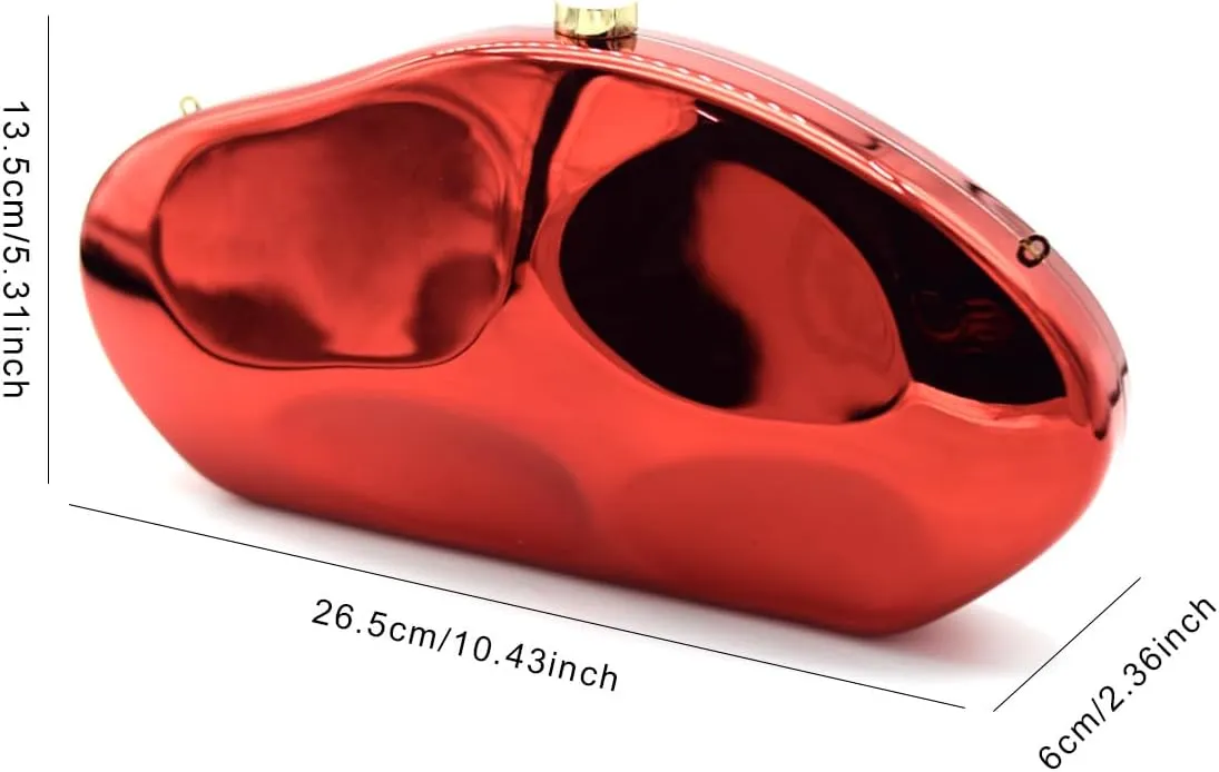 Acrylic Evening Clutch Purse for Women Formal, Metallic Purse Evening Handbags Metal Chain Shoulder Bag