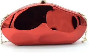 Acrylic Evening Clutch Purse for Women Formal, Metallic Purse Evening Handbags Metal Chain Shoulder Bag