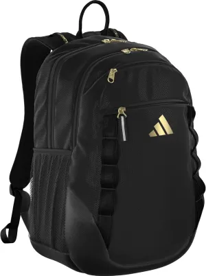 adidas Excelerator Backpack (33L) Large Durable Athletic Student Laptop Book Bag-Boys/Girls, Black/Gold Metallic, One Size