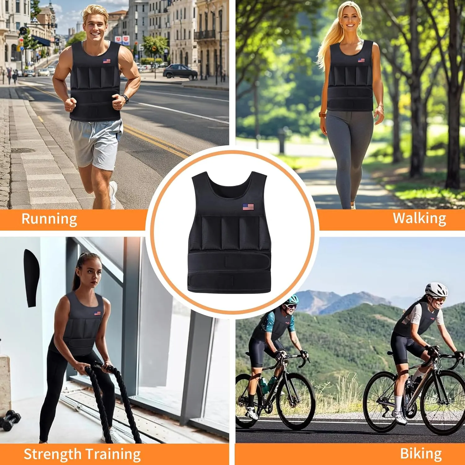 Adjustable Weighted Vest for Men Women,2-20 Lbs Adjustable Weighted Vest with Straps Womens Running Weight Vest for Walking Strength Training Fitness